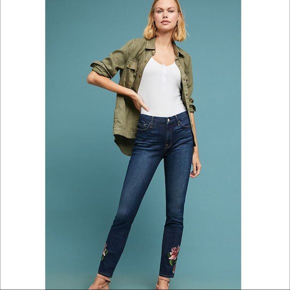 Jen7 by 7 For All Mankind Embroidered  Ankle Jeans - Picture 5 of 11